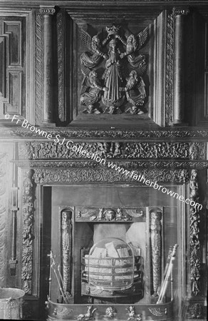 MALAHIDE CASTLE FIREPLACE AND PANEL IN OAK ROOM (CORONATION B V M)